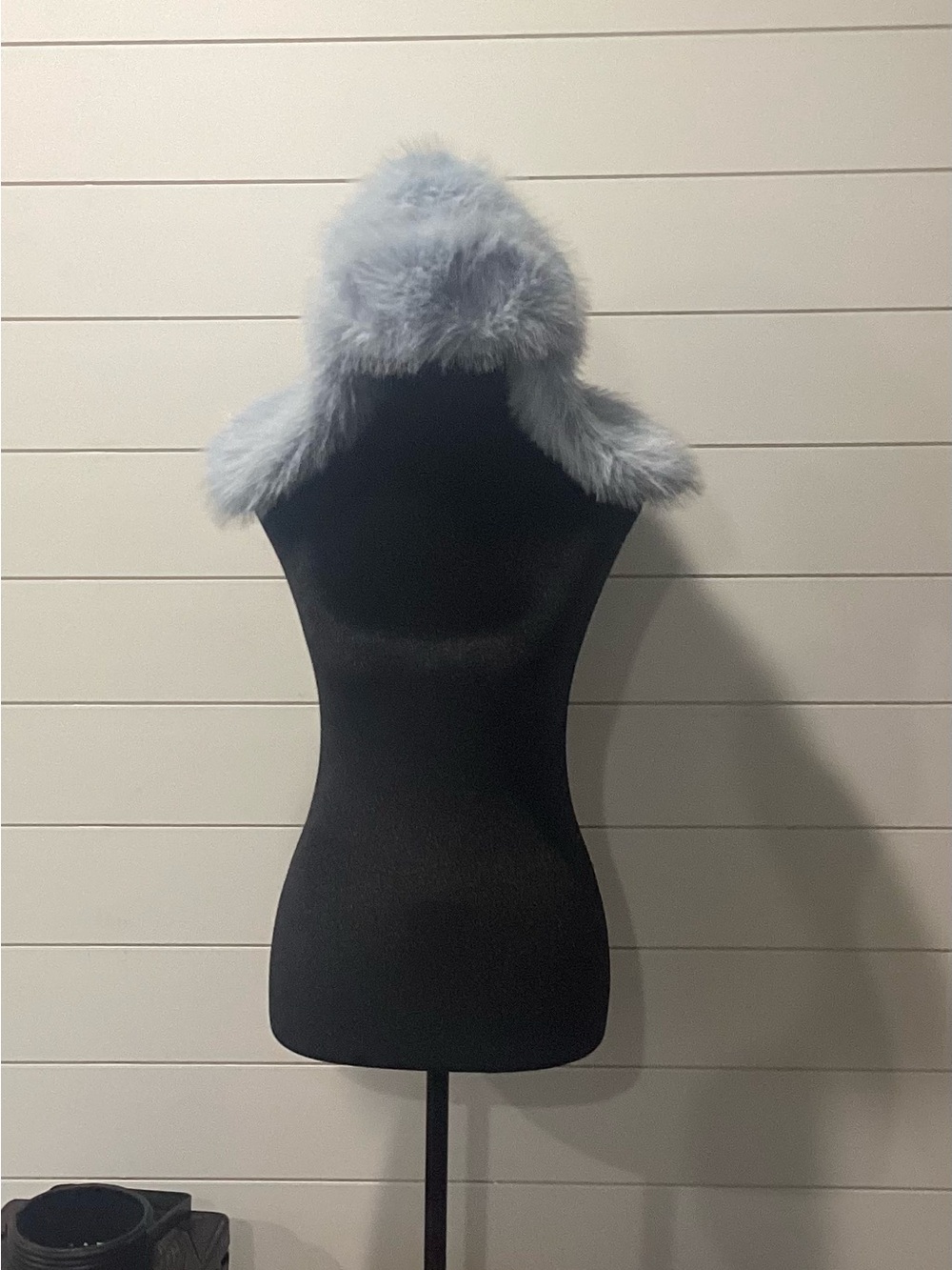 Light Blue Faux Fur Hooded Collar